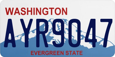 WA license plate AYR9047
