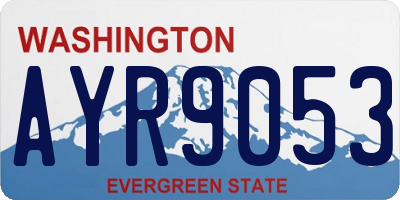 WA license plate AYR9053