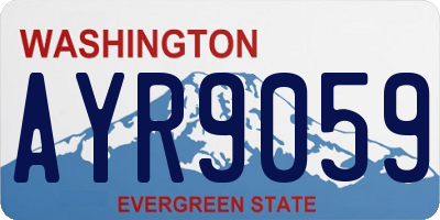 WA license plate AYR9059