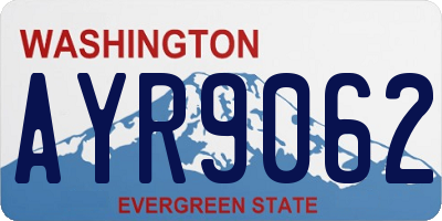 WA license plate AYR9062