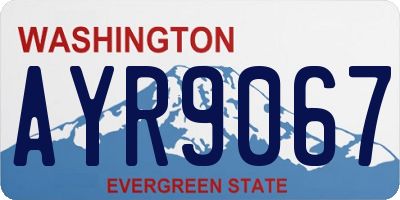 WA license plate AYR9067