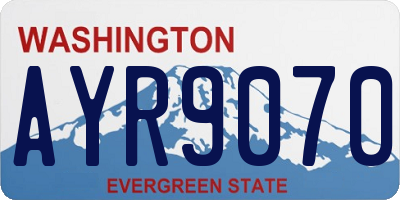 WA license plate AYR9070