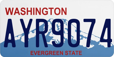 WA license plate AYR9074
