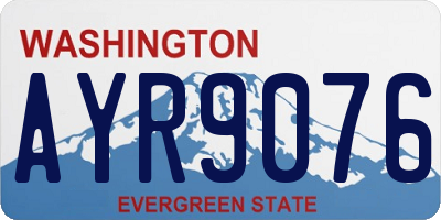 WA license plate AYR9076