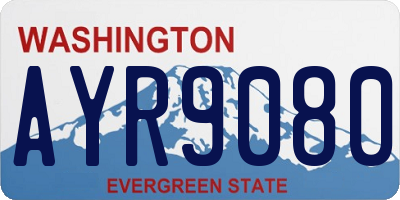 WA license plate AYR9080