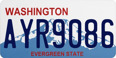 WA license plate AYR9086