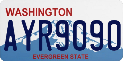 WA license plate AYR9090