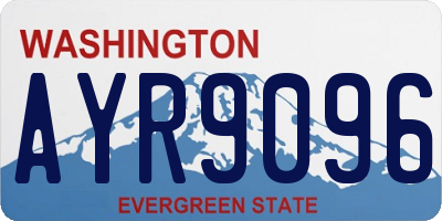 WA license plate AYR9096