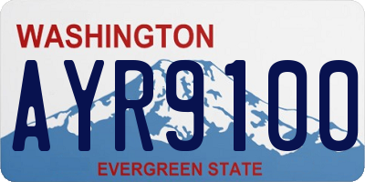 WA license plate AYR9100
