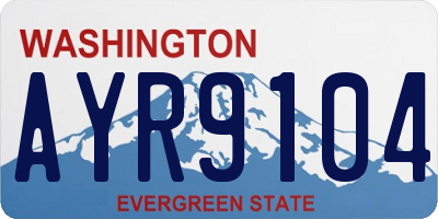 WA license plate AYR9104