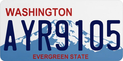 WA license plate AYR9105