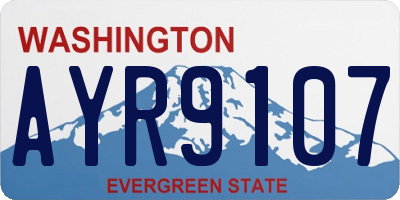 WA license plate AYR9107