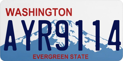 WA license plate AYR9114