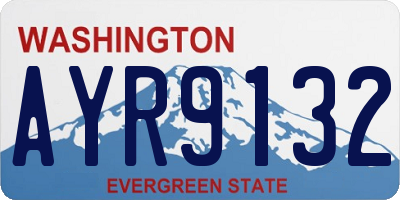 WA license plate AYR9132