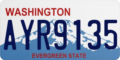 WA license plate AYR9135
