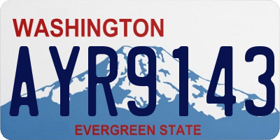 WA license plate AYR9143
