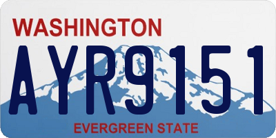 WA license plate AYR9151