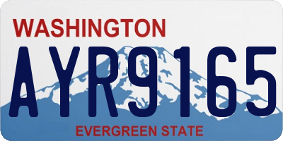 WA license plate AYR9165