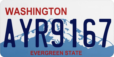 WA license plate AYR9167