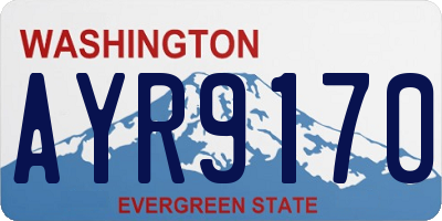 WA license plate AYR9170