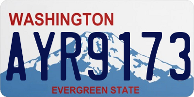 WA license plate AYR9173