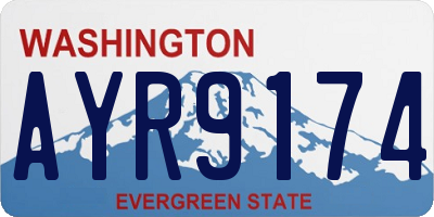 WA license plate AYR9174