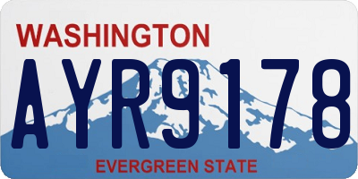 WA license plate AYR9178