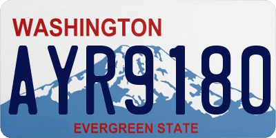 WA license plate AYR9180
