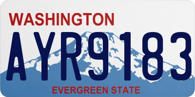 WA license plate AYR9183
