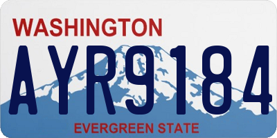 WA license plate AYR9184