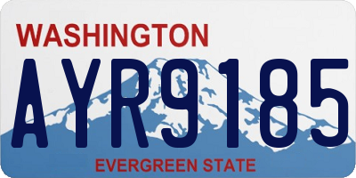 WA license plate AYR9185