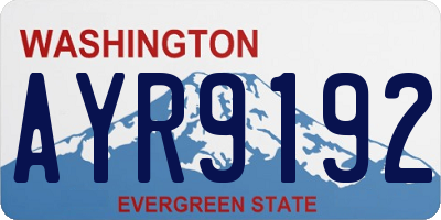 WA license plate AYR9192