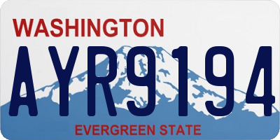 WA license plate AYR9194