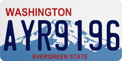WA license plate AYR9196