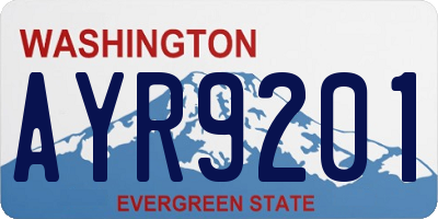 WA license plate AYR9201