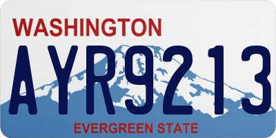 WA license plate AYR9213