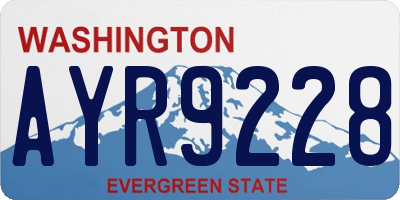 WA license plate AYR9228