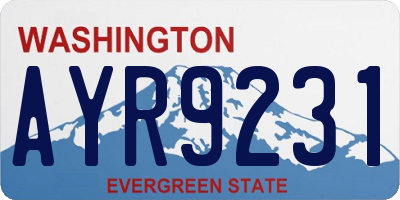 WA license plate AYR9231