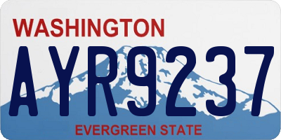 WA license plate AYR9237