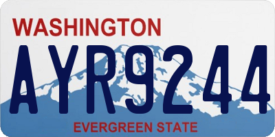 WA license plate AYR9244