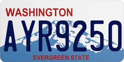 WA license plate AYR9250
