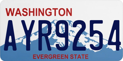 WA license plate AYR9254