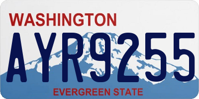 WA license plate AYR9255
