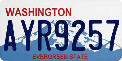 WA license plate AYR9257