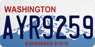 WA license plate AYR9259