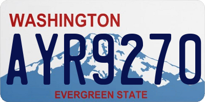 WA license plate AYR9270