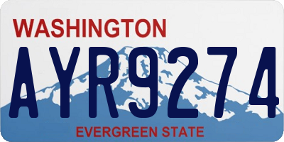 WA license plate AYR9274