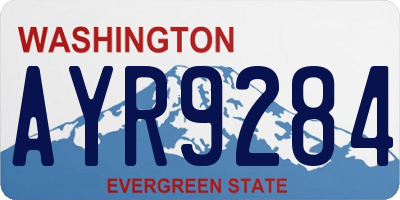 WA license plate AYR9284
