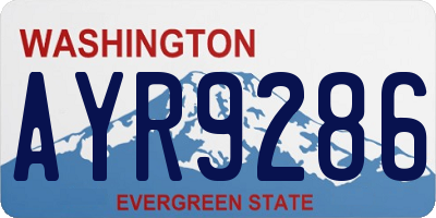 WA license plate AYR9286