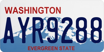 WA license plate AYR9288